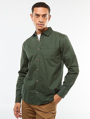 Camisa lisa corte recto / Regular fit