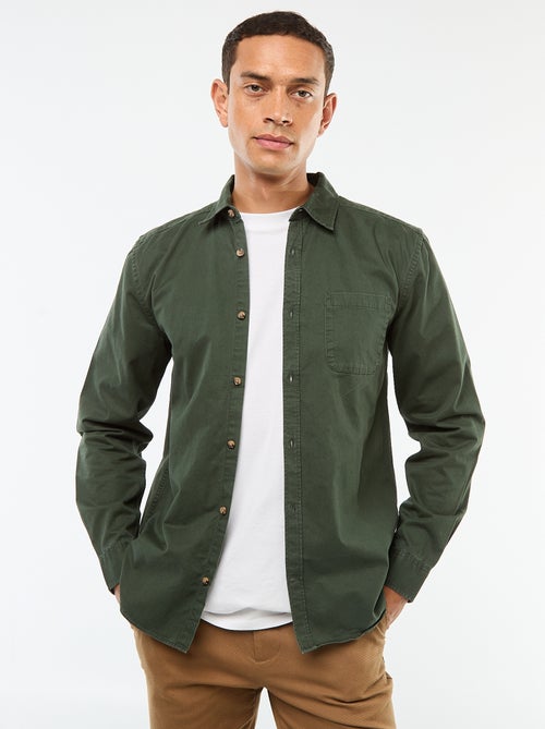Camisa lisa corte recto / Regular fit - Kiabi