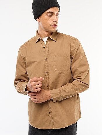 Camisa lisa corte recto / Regular fit