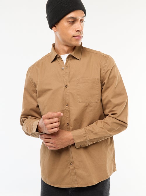 Camisa lisa corte recto / Regular fit - Kiabi