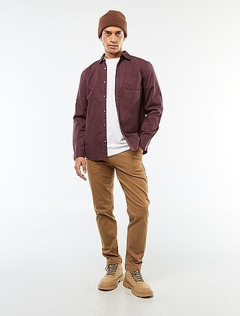 Camisa lisa corte recto / Regular fit