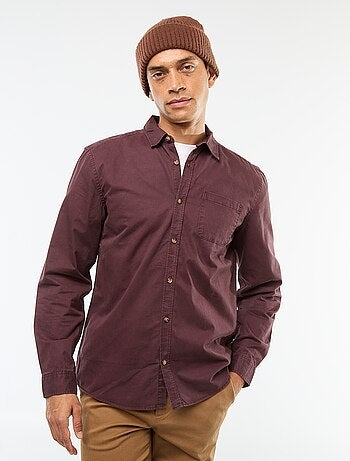 Camisa lisa corte recto / Regular fit