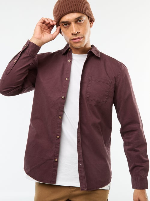 Camisa lisa corte recto / Regular fit - Kiabi