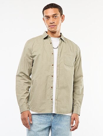 Camisa lisa corte recto / Regular fit