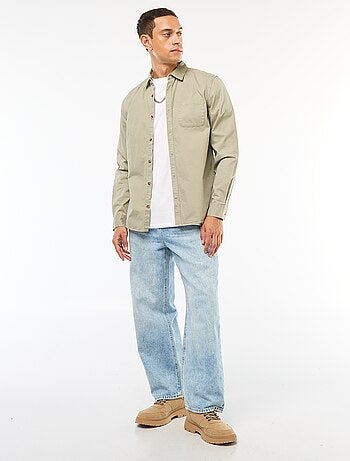 Camisa lisa corte recto / Regular fit