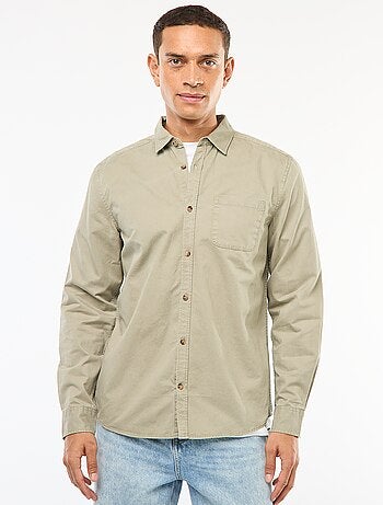 Camisa lisa corte recto / Regular fit