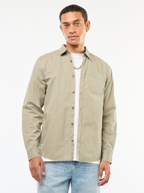 Camisa lisa corte recto / Regular fit - Kiabi