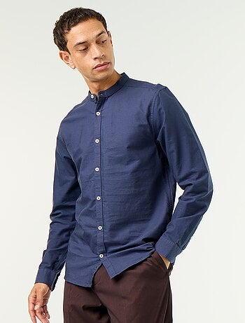 Camisa lisa cuello mao