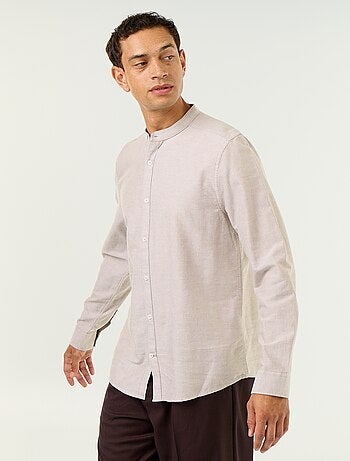 Camisa lisa cuello mao