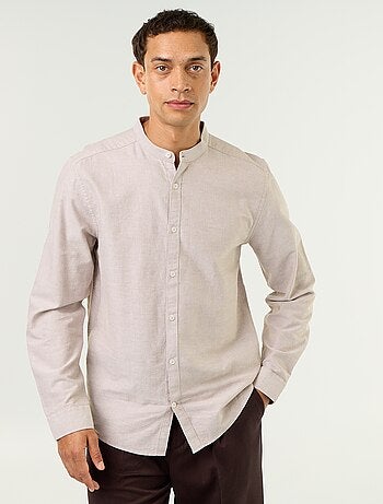 Camisa lisa cuello mao