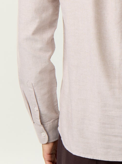 Camisa lisa cuello mao - Kiabi