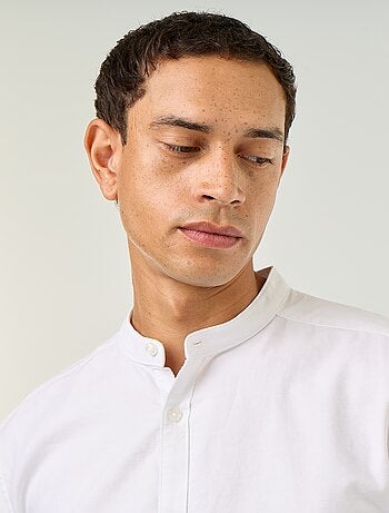 Camisa lisa cuello mao