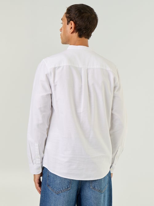 Camisa lisa cuello mao - Kiabi