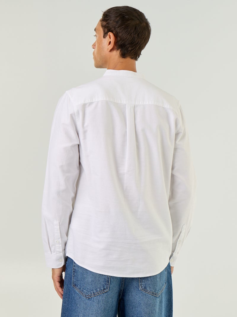 Camisa lisa cuello mao Blanco - Kiabi