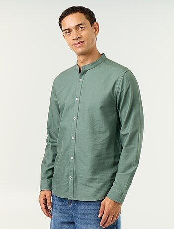 Camisa lisa cuello mao