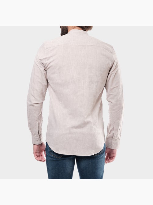 Camisa lisa de cuello mandarín - Kiabi