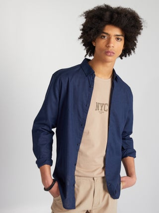 Camisa lisa de lino