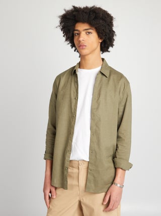 Camisa lisa de lino