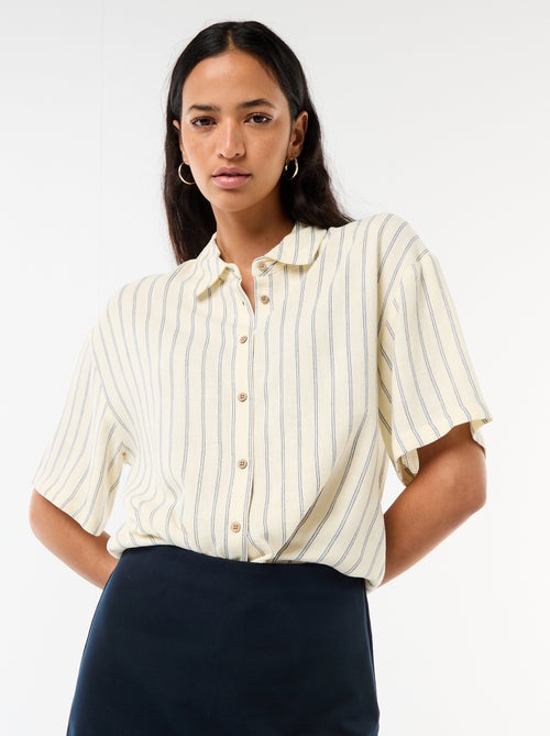 Camisa lisa de manga corta - Kiabi