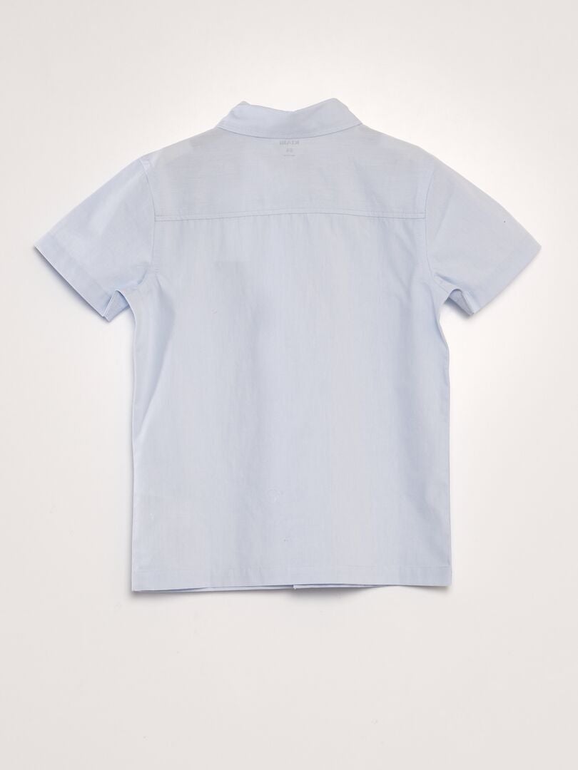 Camisa lisa de manga corta - AZUL - Kiabi - 7.00€
