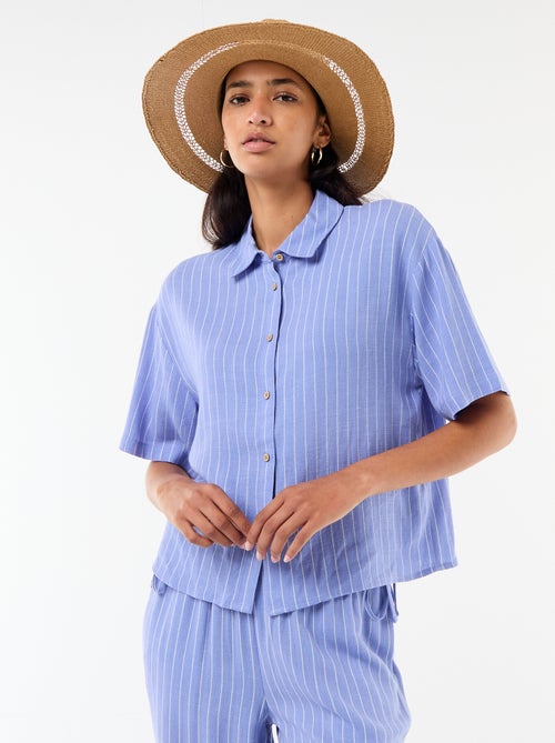 Camisa lisa de manga corta - Kiabi