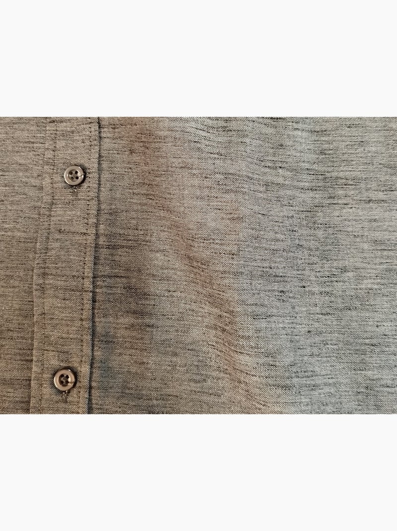 Camisa lisa de manga corta Gris antracita - Kiabi