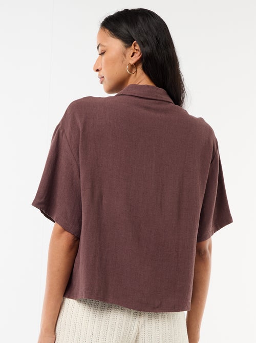 Camisa lisa de manga corta - Kiabi