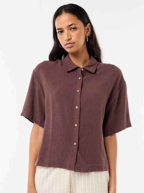 Camisa lisa de manga corta - Kiabi