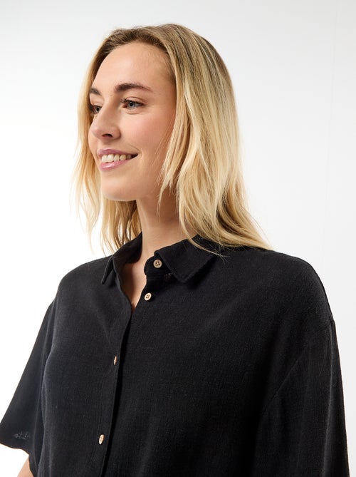 Camisa lisa de manga corta - Kiabi