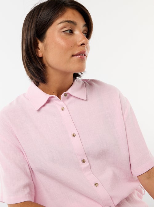 Camisa lisa de manga corta - Kiabi