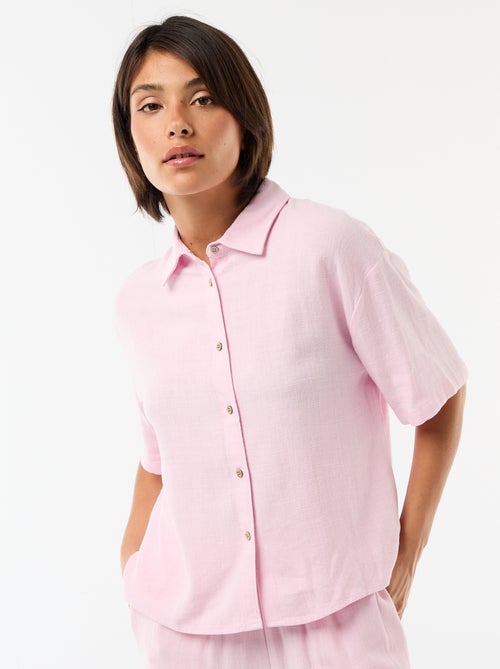 Camisa lisa de manga corta - Kiabi