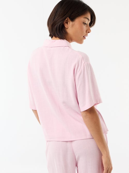 Camisa lisa de manga corta - Kiabi