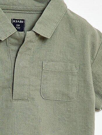 Camisa lisa de manga corta