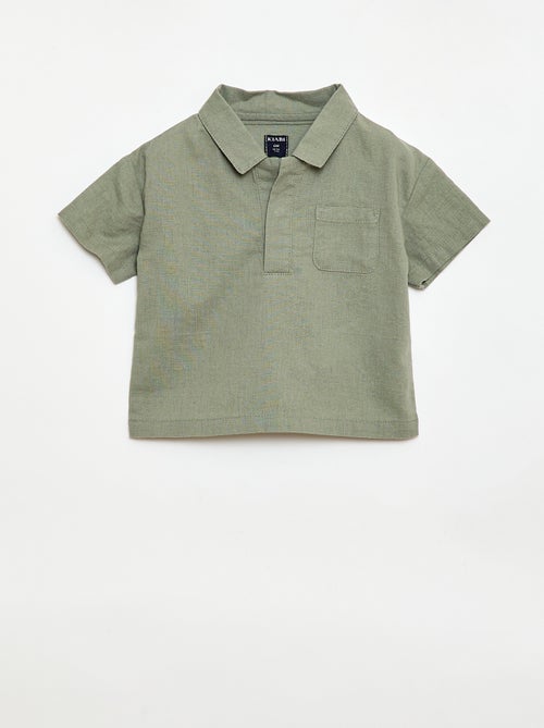 Camisa lisa de manga corta - Kiabi