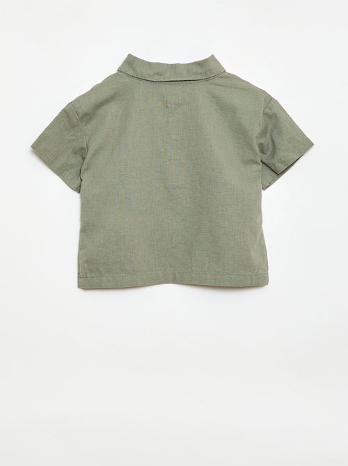 Camisa lisa de manga corta - Kiabi