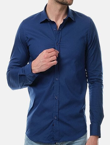 Camisa lisa de manga larga