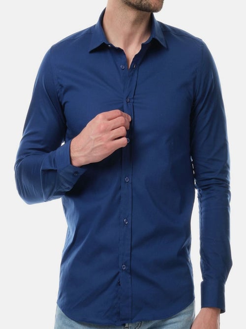 Camisa lisa de manga larga - Kiabi