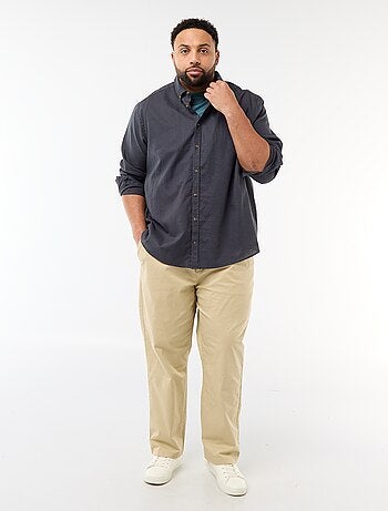 Camisa lisa de mezcla de lino