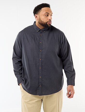 Camisa lisa de mezcla de lino