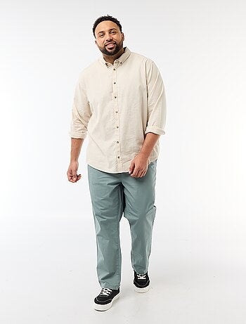 Camisa lisa de mezcla de lino