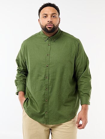 Camisa lisa de mezcla de lino