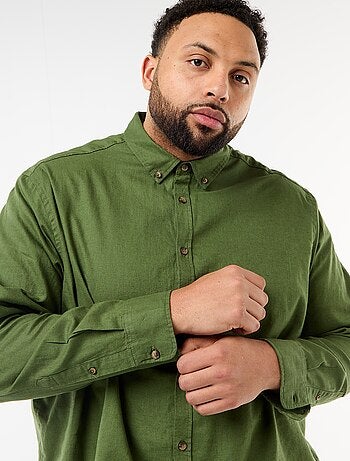 Camisa lisa de mezcla de lino