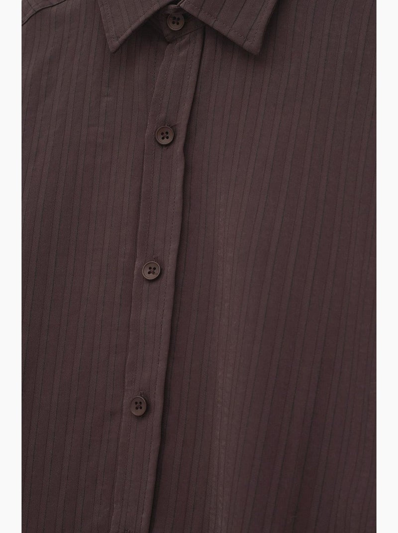 Camisa lisa giesto Marrón chocolate - Kiabi