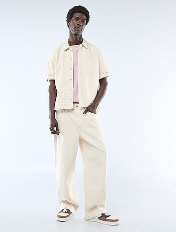 Camisa lisa vaquera de manga corta