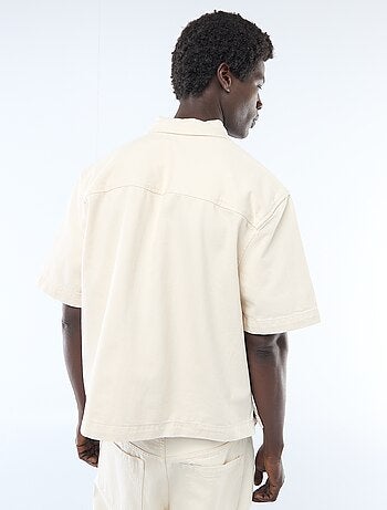 Camisa lisa vaquera de manga corta