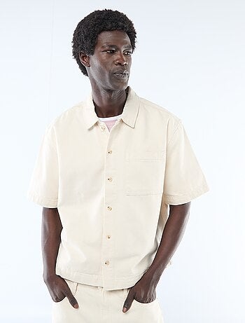 Camisa lisa vaquera de manga corta