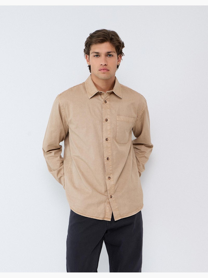Camisa lyocell, mo fashion Beige - Kiabi