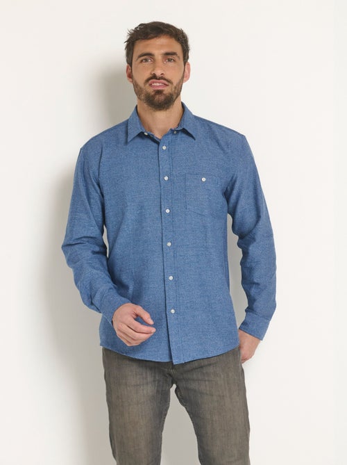 Camisa manga larga con bolsillo y botones - Afibel - Kiabi
