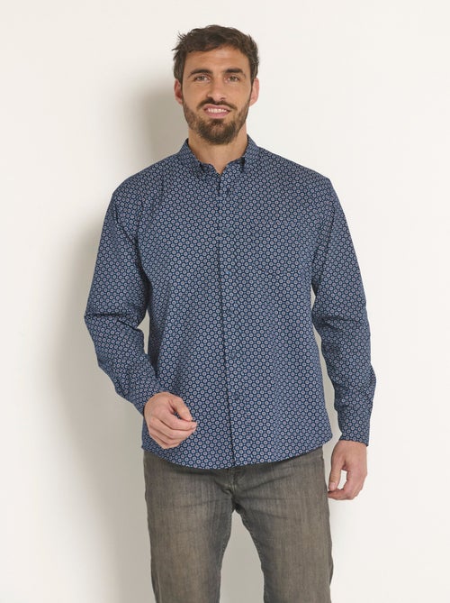 Camisa manga larga con estampado geométrico - Afibel - Kiabi