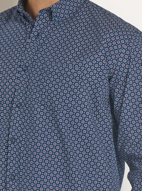 Camisa manga larga con estampado geométrico - Afibel - Kiabi